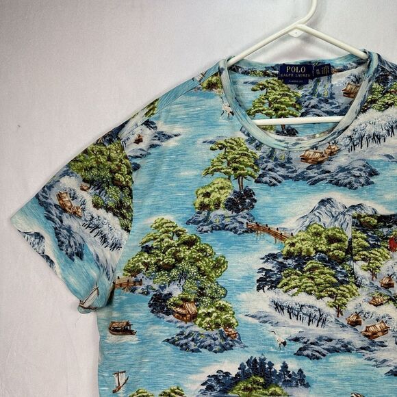 Polo Ralph Lauren T-Shirt Men's XL Japanese Seascape Short Sleeve Classic Fit - Picture 5 of 11